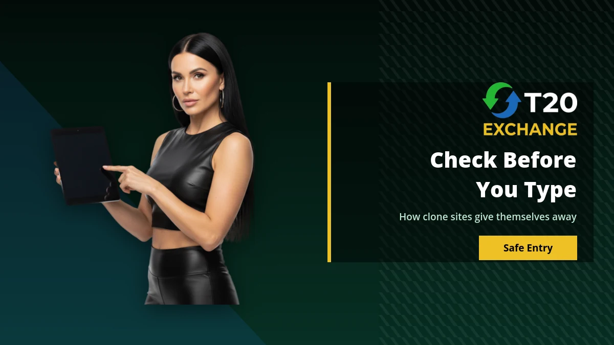 How to check a T20 Exchange clone site before entering a password