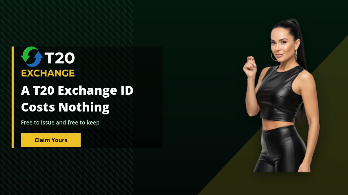 T20 Exchange cricket ID issued free with no joining fee or monthly charge