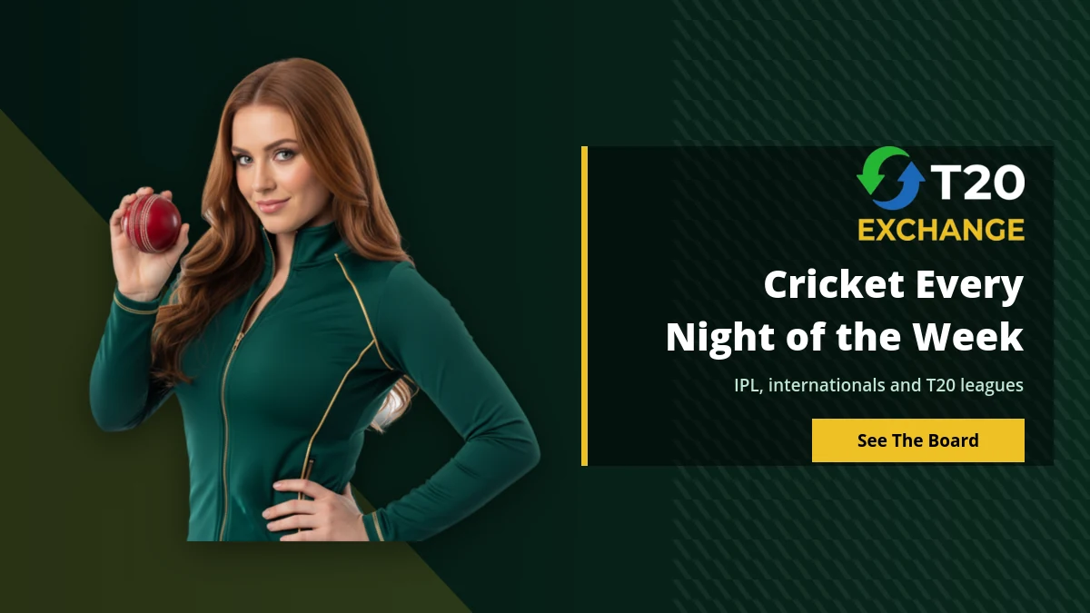 T20 Exchange cricket markets running nightly across IPL and international fixtures