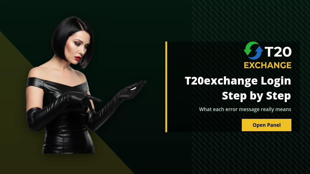 T20exchange login steps showing what each error message really means